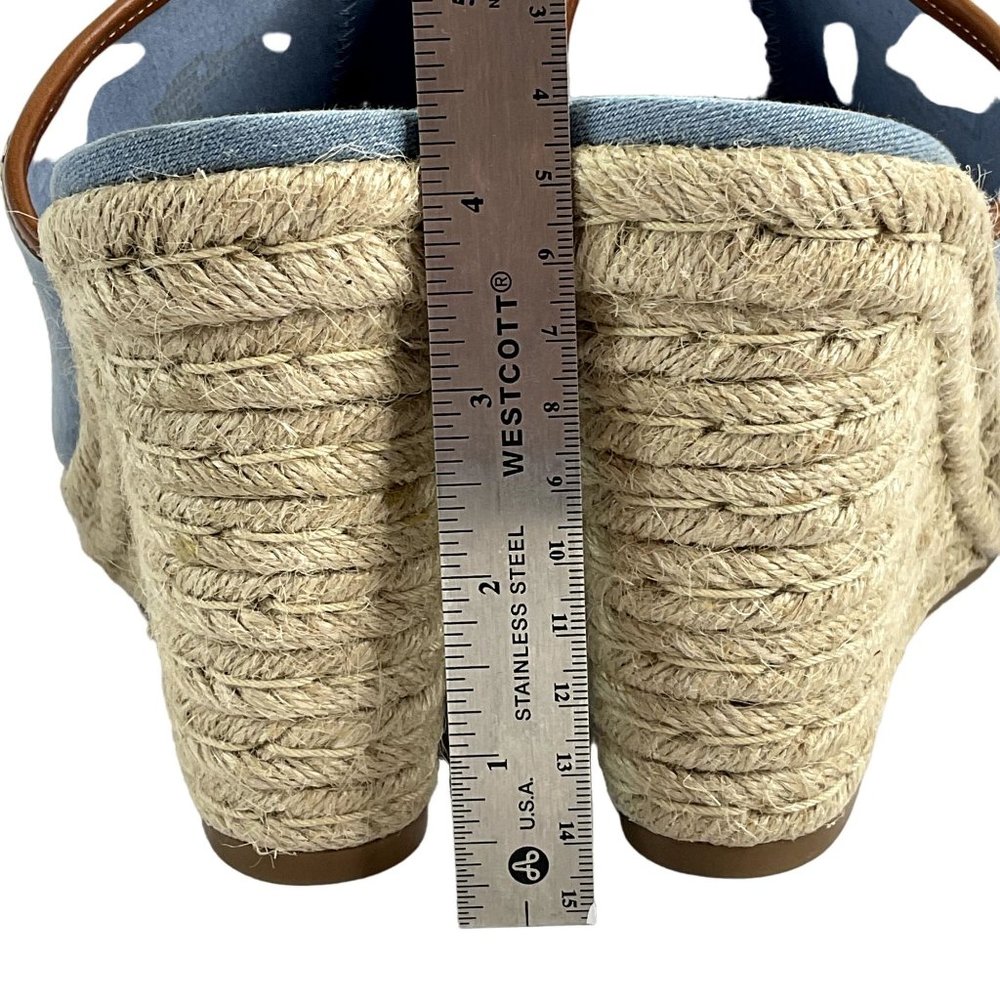 Isaac Mizrahi Shoes Womens Sz 10 Blue Espadrille Erinn 2 Chambray Denim Wedge - Picture 5 of 14
